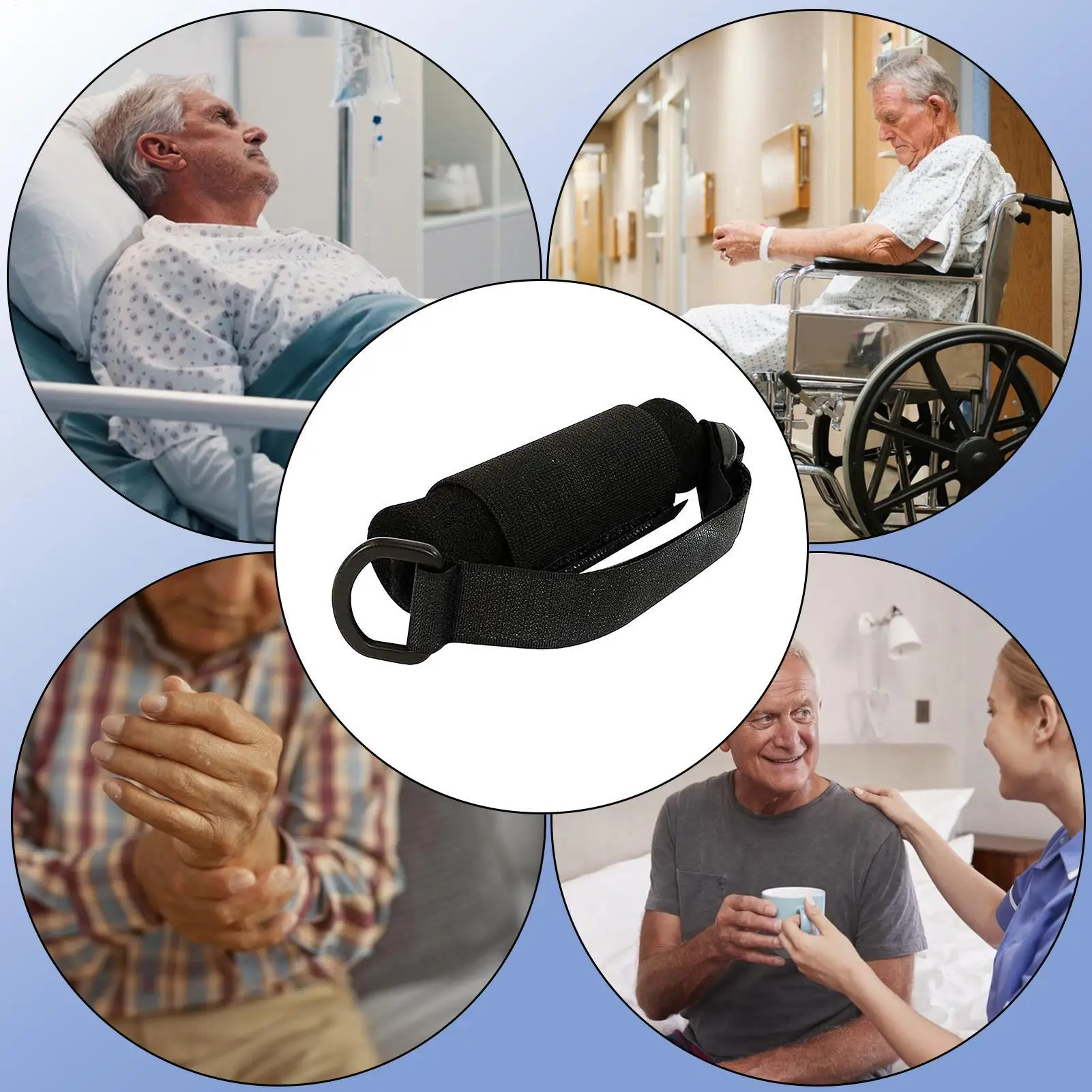 Utensil Holder Hand Strap Adjustable Fork Holder Strap Non-Slip Eating Assistance Cuff For Support Weak Grip Daily Use Writing