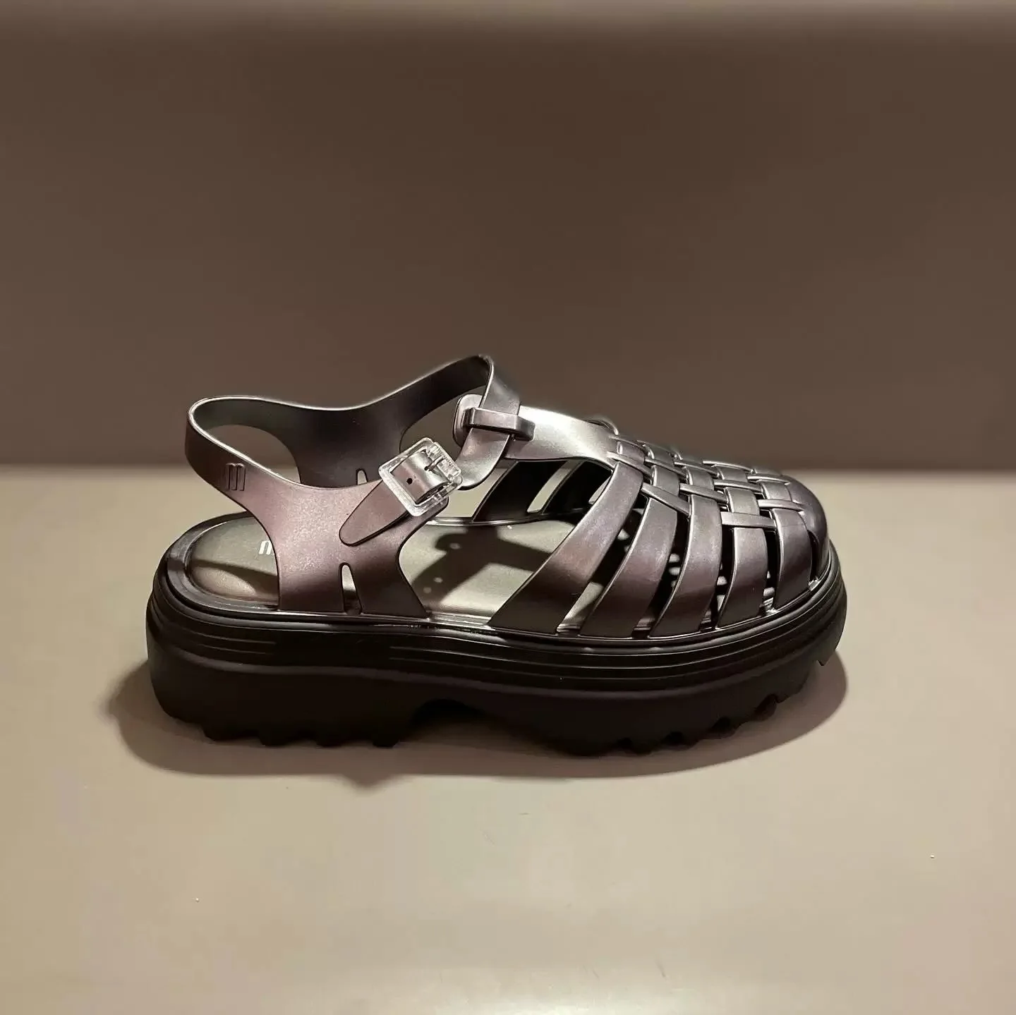 New Style Summer Mini Melissa Women Sandals Fashion Hot Sale Platform Girls Jelly Shoes Hollow Weave Roman Beach Shoes For Lady
