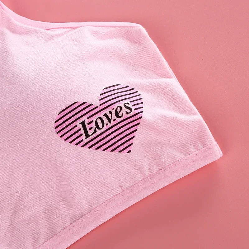 3PC الرياضة الفتيات الصغيرات الصدرية لطيف القطن موضوع التدريب في سن المراهقة الملابس الداخلية الطبيعية حبال سترة الموضة #4