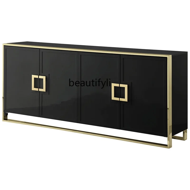 

American light luxury hotel dining side cabinet stainless steel foyer entrance cabinet locker