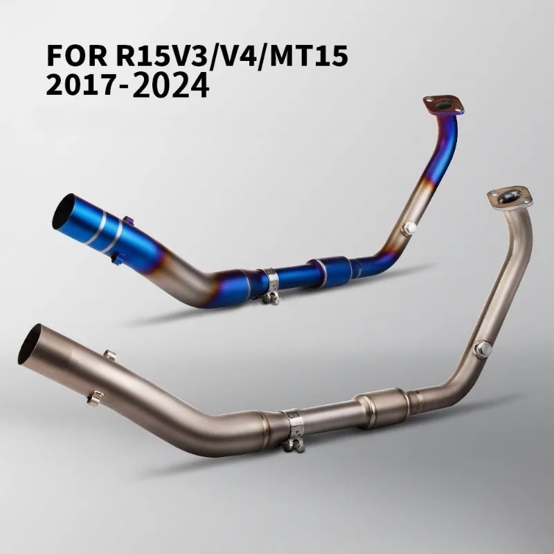 Motorcycle AK Style Full Exhaust System Stainless Steel Header Pipe Modified Exhaust Pipe For Yamaha MT15 R15 V3 V4 2017-2024