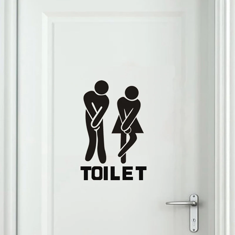 1PC French Wall Stickers - Funny Toilet Entrance Sign Sticker for France Home Restaurant Toilette Decor