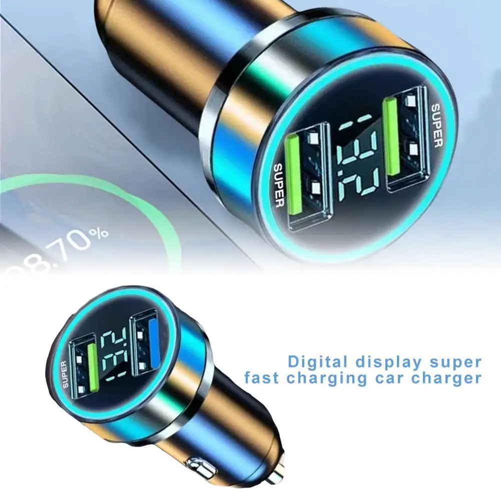

New 120/240w Digital Display Super Fast Charging Car Charger Accessories Portable Car Mini Universal Charger