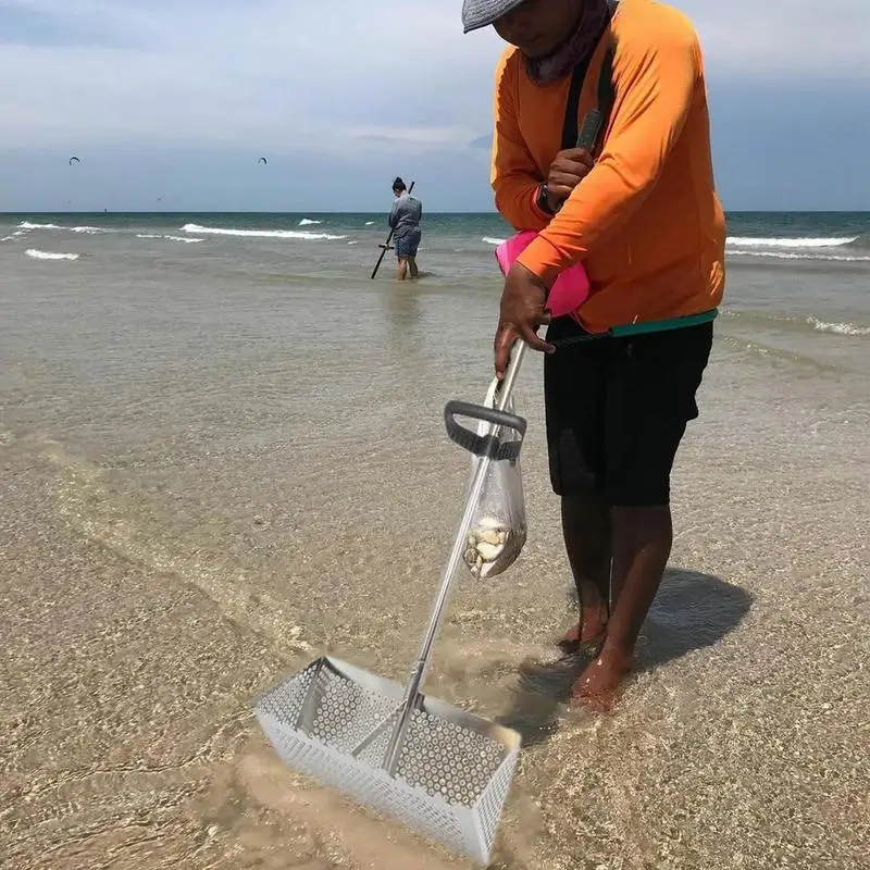 Siter plażowy ze stali nierdzewnej przesiewacz do piasku do przesiewania na plaży łopatka plażowa łopatka łopatka do piasku łopatka do ząb rekina