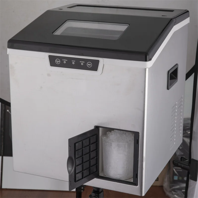 20KG Mini Home Ice-Cream Maker Machine Popular Design Factory Automatic Self-Cleaning Bullet Ice Crusher Electric Power Source