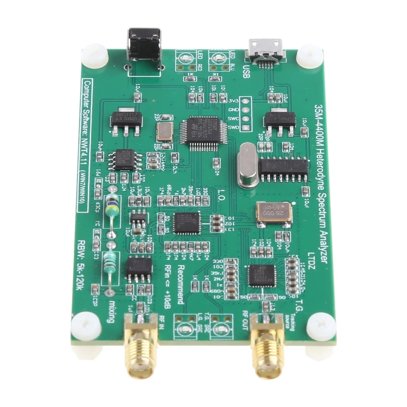 ipiip スペクトラムアナライザ USB 35mHz-4400mHz 35M-4400M スペクトラム信号源 RF 周波数ドメイン分析ツール スイープ帯域幅