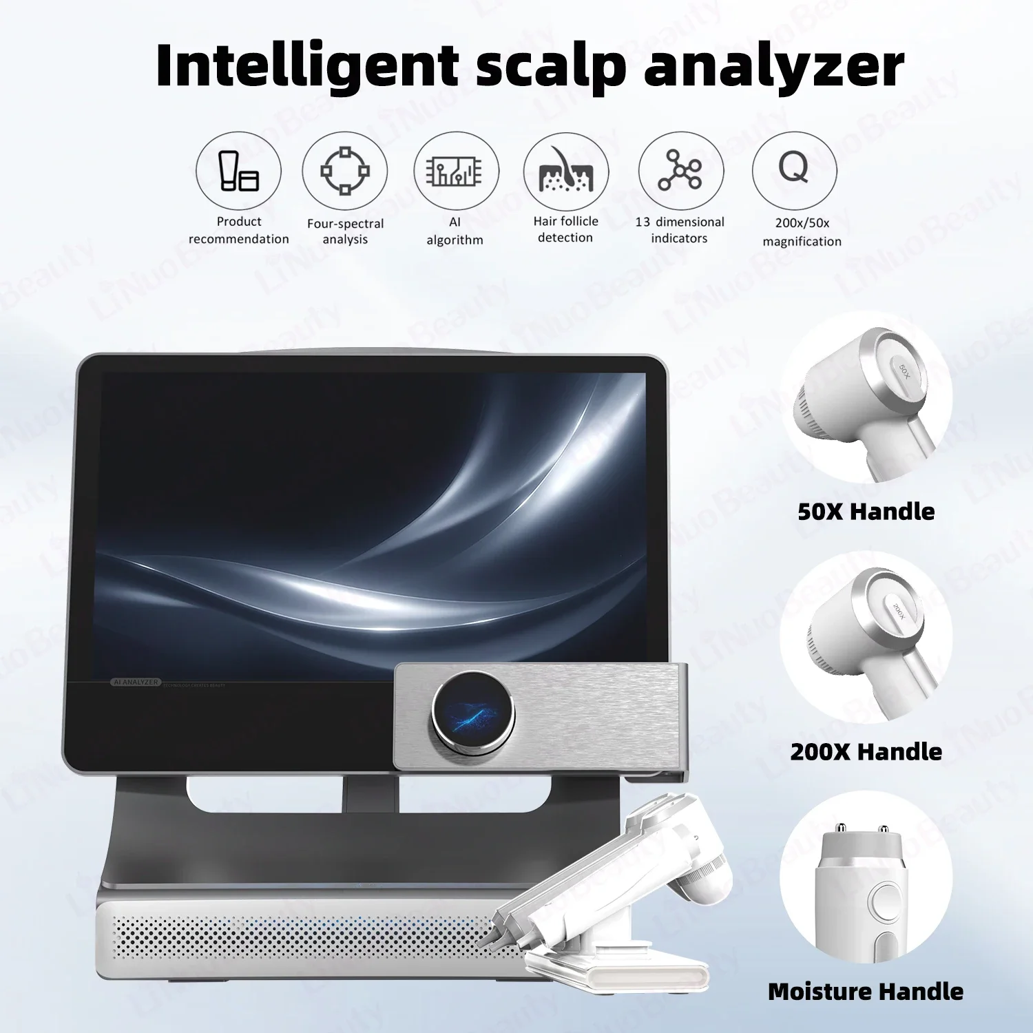 AI Intelligent Scalp Analyzer Machine for Hair Loss Diagnosis 4 Spectrum Trichology Camera System