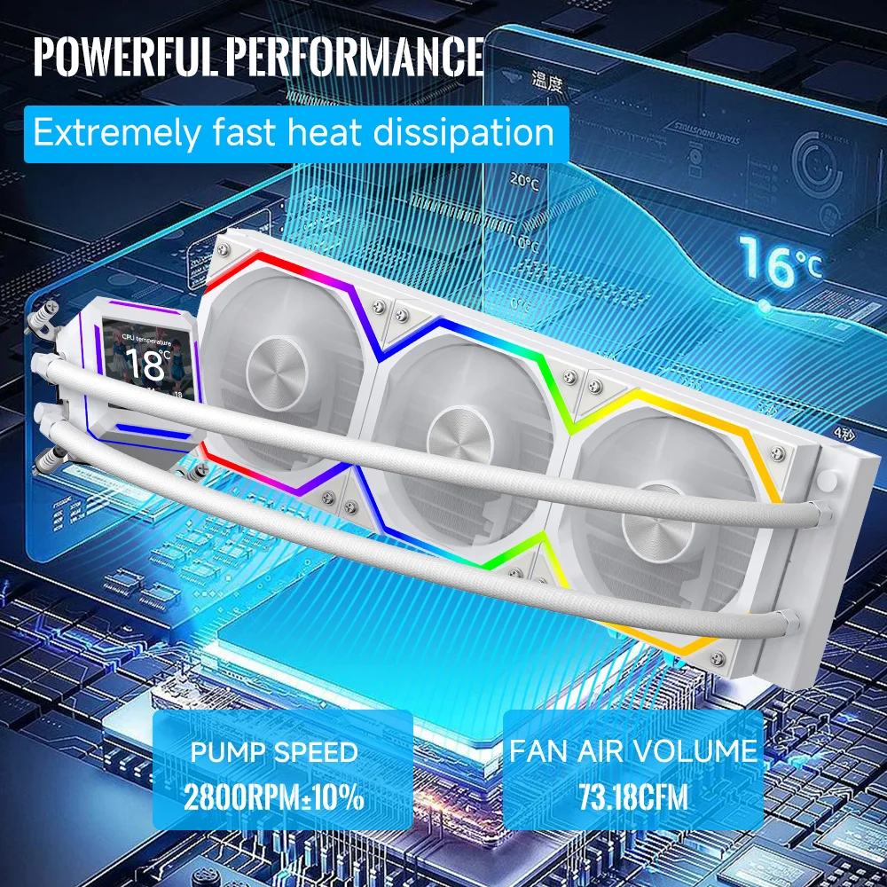 Imagem -04 - Jungle Leopard Star Shield 360 Cpu Water-cooled Radiador Tela de Exibição Digital Ventilador de Computador Desktop Personalizado Faça Você Mesmo Cabeça Fria