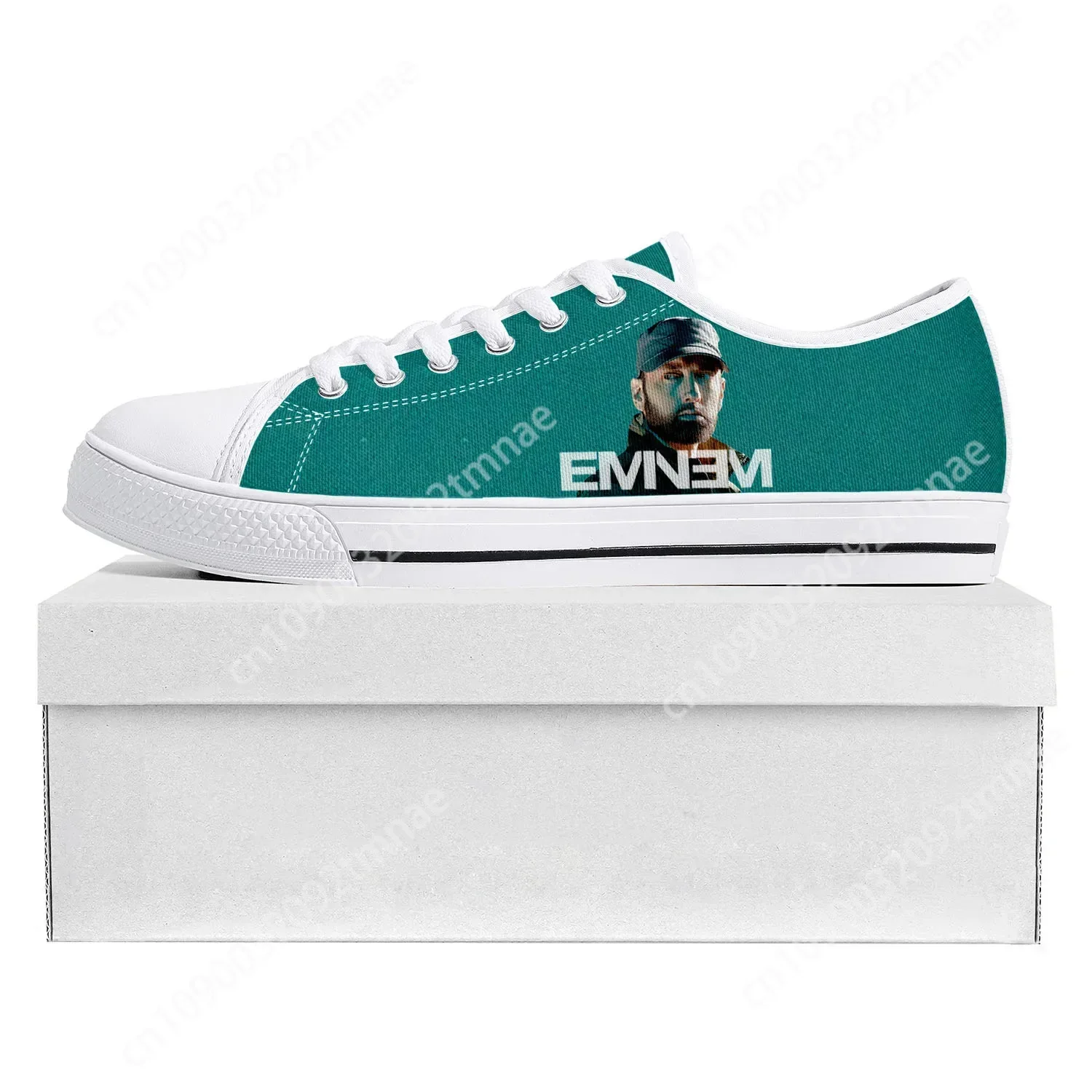 Eminem Hip Hop Rapper Music Popular Low Top High Quality Sneakers Mens Womens Teenager Canvas Sneaker Couple Shoes Custom Shoe