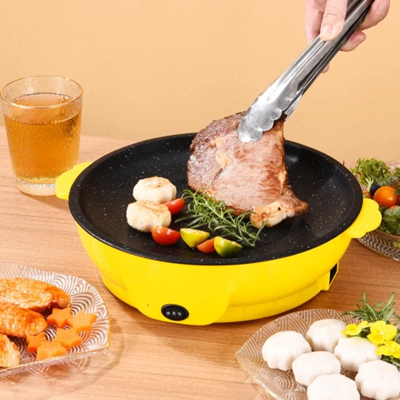 Electric Barbecue Pot Portable Multifunctional BBQ Pot Cooker 450W Stick Resistant Coating Pan For Outdoor Parties Camping