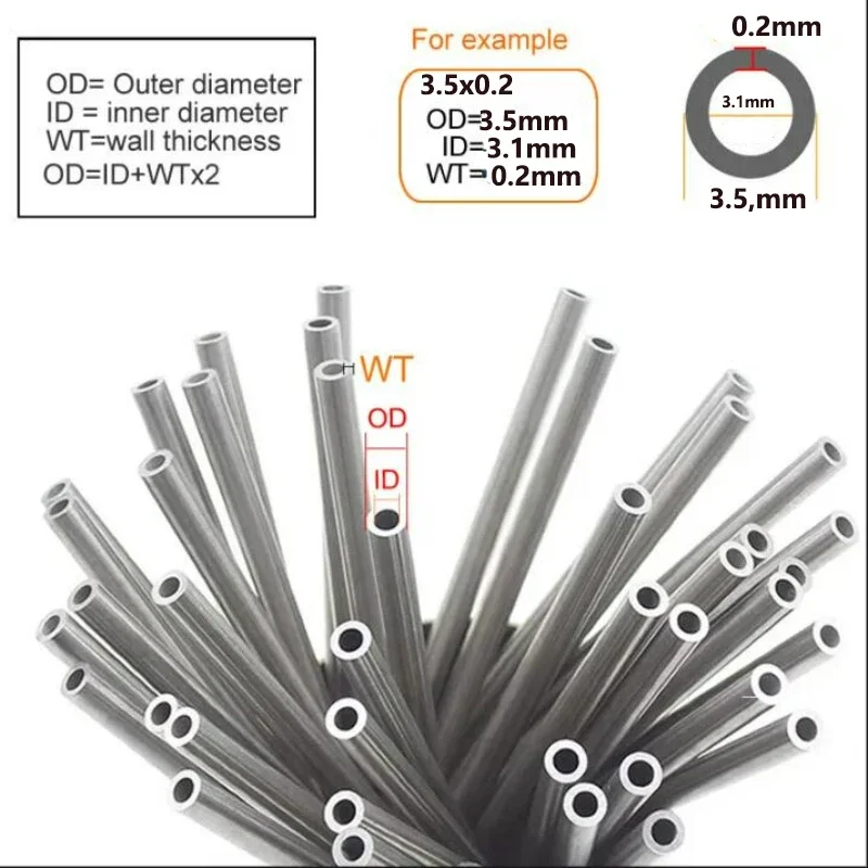 Nahtloses Edelstahl-Kapillarrohr 304, Außendurchmesser 4-8 mm, Wandstärke 0,5-2 mm, für Antennen, Flugzeugmodelle, 1 Stück, Länge 500 mm. – Detail 3