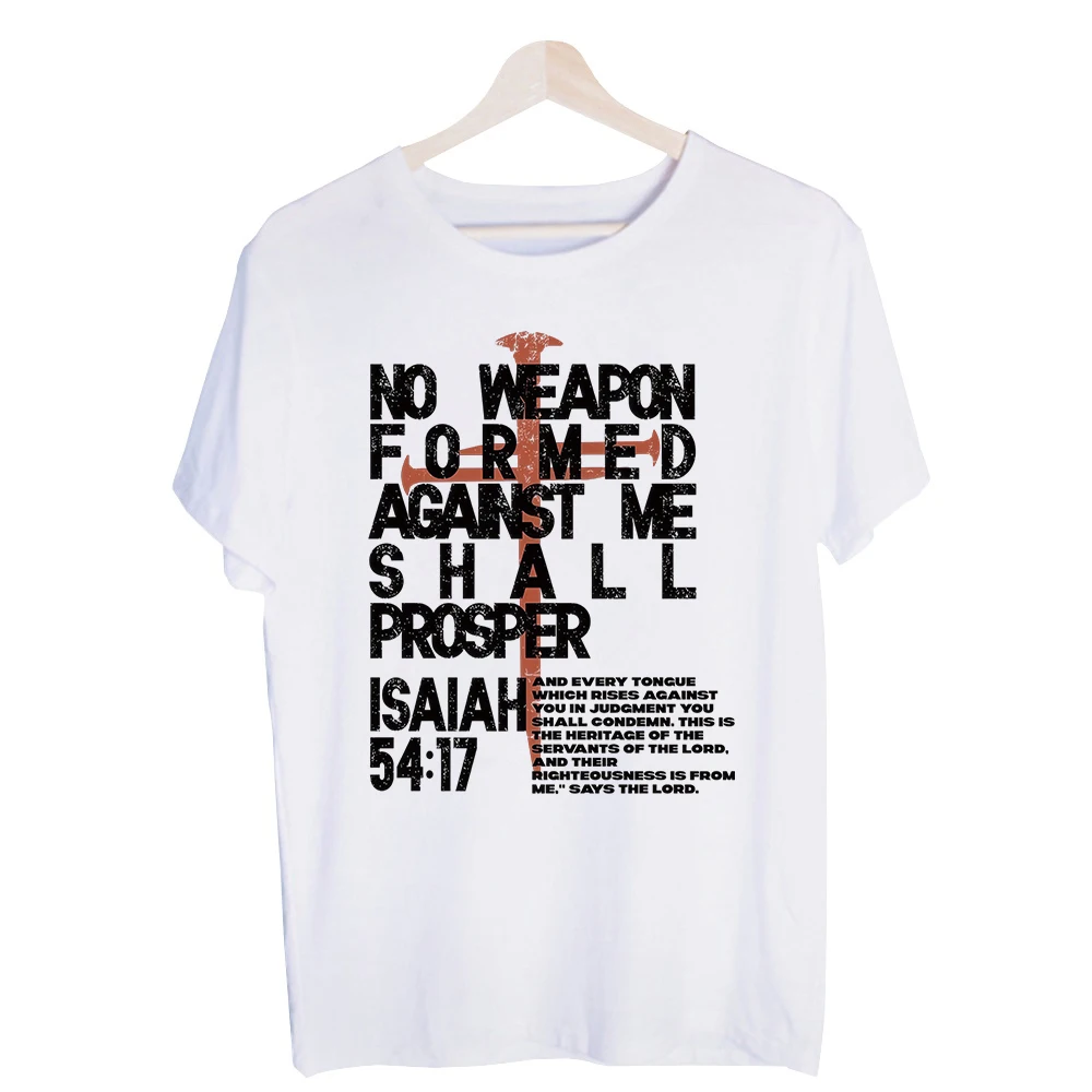 Men's Cross and Slogan Style Graphic Tee, Short Sleeve Crew Neck T-Shirt for Casual Daily Wear