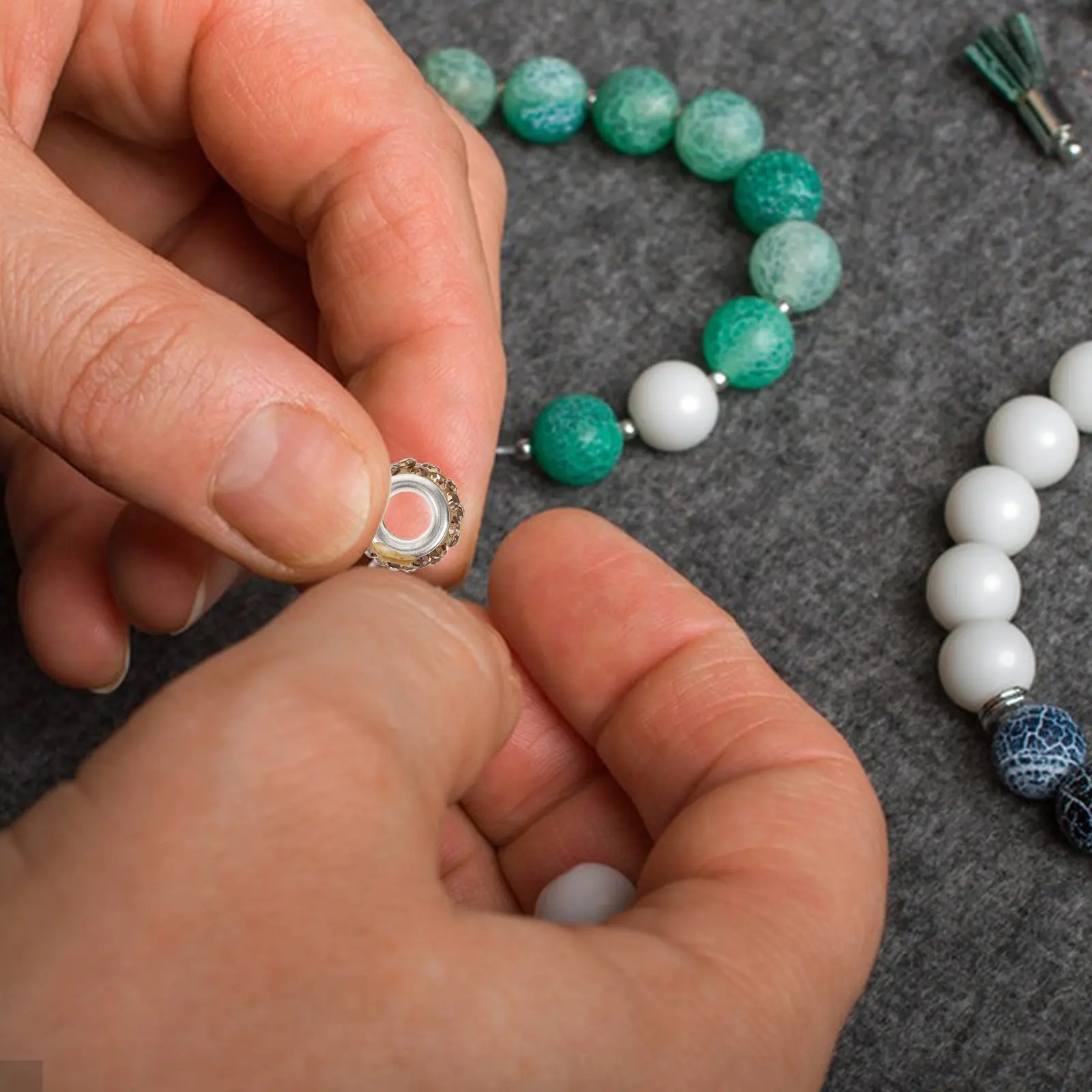 

100Pcs Diamond Ball Beads Spacer Small Decorative Loose Beads Smooth Surface DIY Crafts Jewelry Making Bracelet Necklace