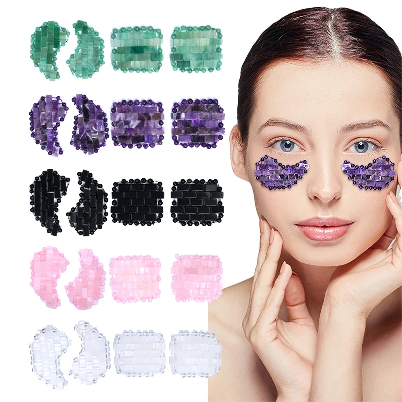 Natural jade Mini Crystal Eye Mask Jade Mask Patch Quartz Eye Mask For Relieve Eye Fatigue Skincare Tool Mask Eye Massage