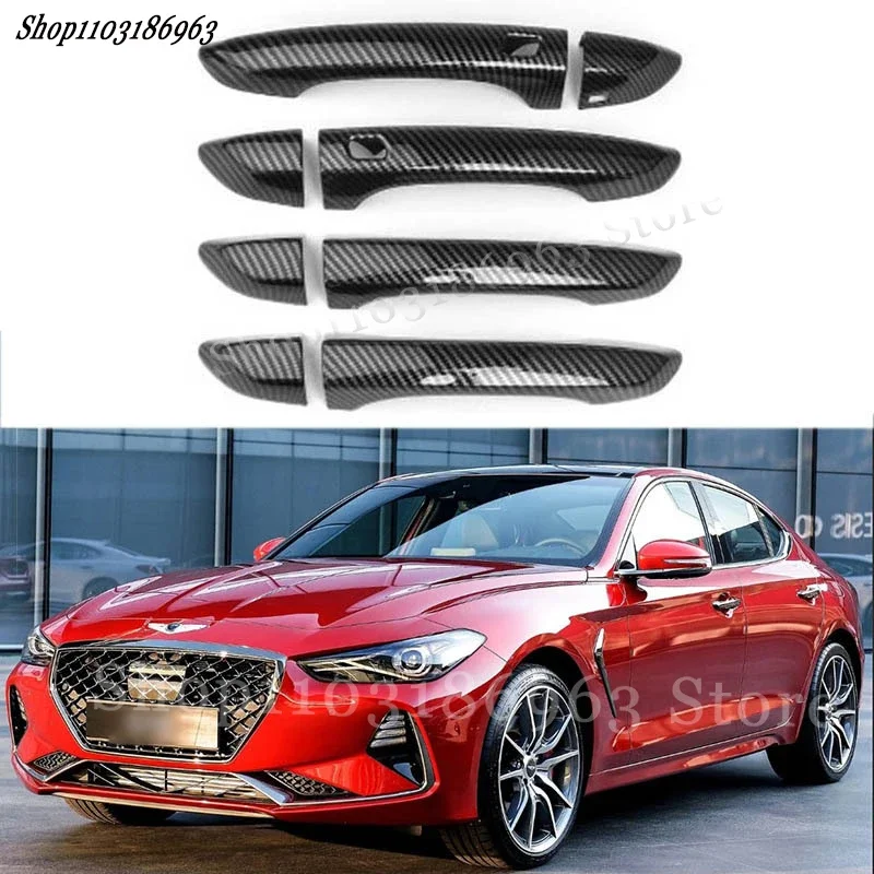 

Gloss Black Door Handle Cover Sticker Trim For Genesis G70 2017-2020 car Sticker Exterior Parts Accessories