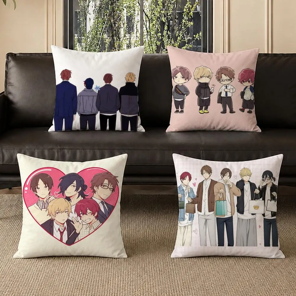 Anime C-Cool D-Doji D-Danshi Cushion Cover Washable Soft Thick Cushion Cover Decorative Pillowcase for Sofa Living Room Home