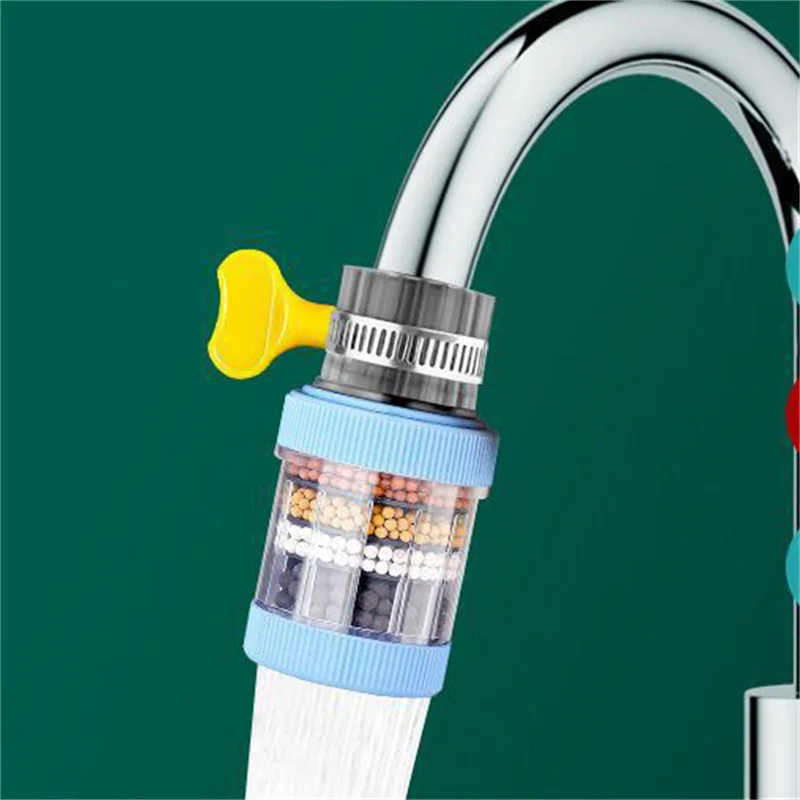 Rubinetto da cucina universale ugello per filtro dell'acqua rubinetto lavabile staccabile filtro per rubinetto a 6 strati strumento per dispositivo di risparmio idrico a prova di schizzi