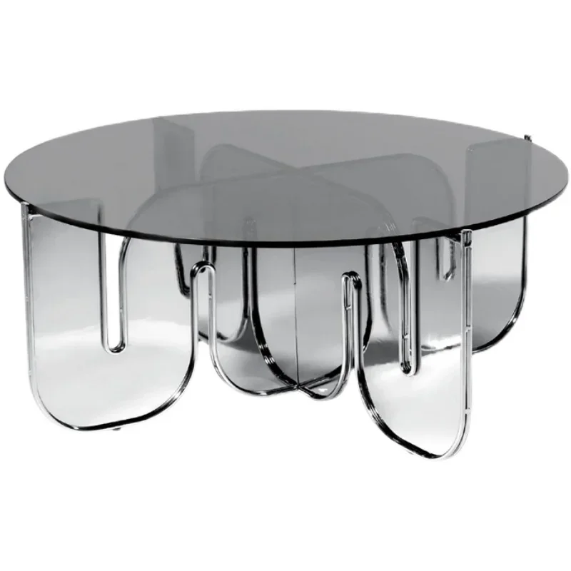 Acrylic Tea Table Creative Personality Advanced Light Luxury Transparent Glass round Living Room Modern Tea Table