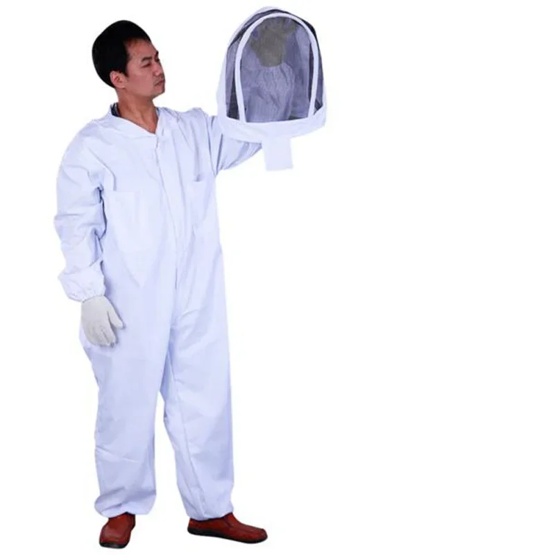 Cotton Full Body Beekeeping Clothing Veil Hood Hat Clothes Jacket Beekeeping Protective Suit Bee Suit Equipment