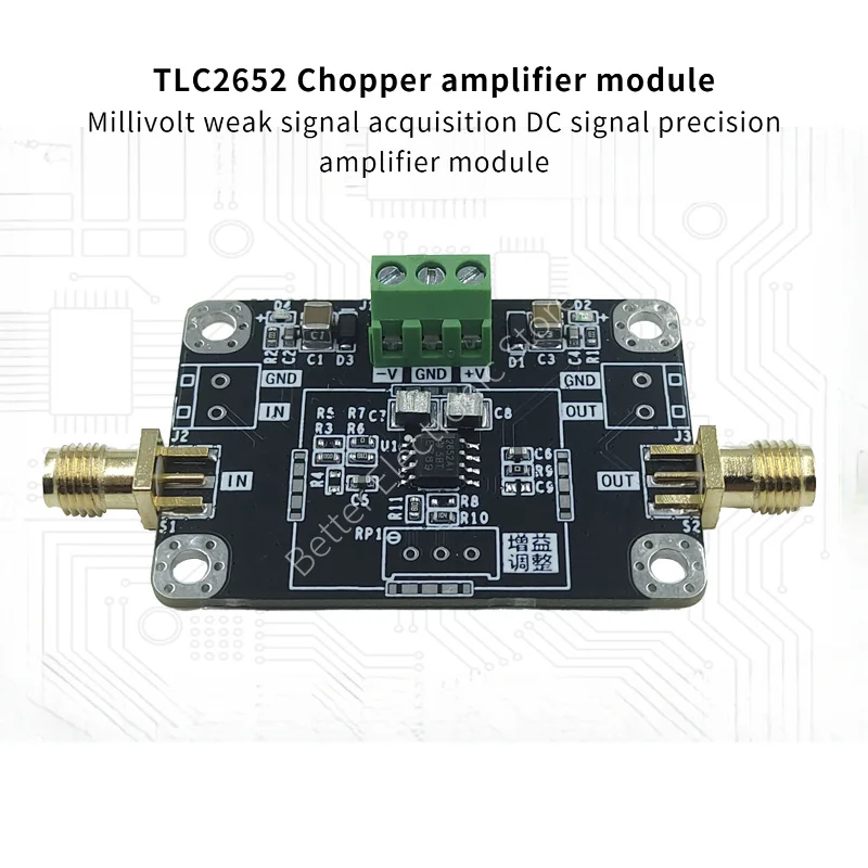 TLC2652 Corte milivolt módulo amplificador de precisão de aquisição de sinal DC fraco
