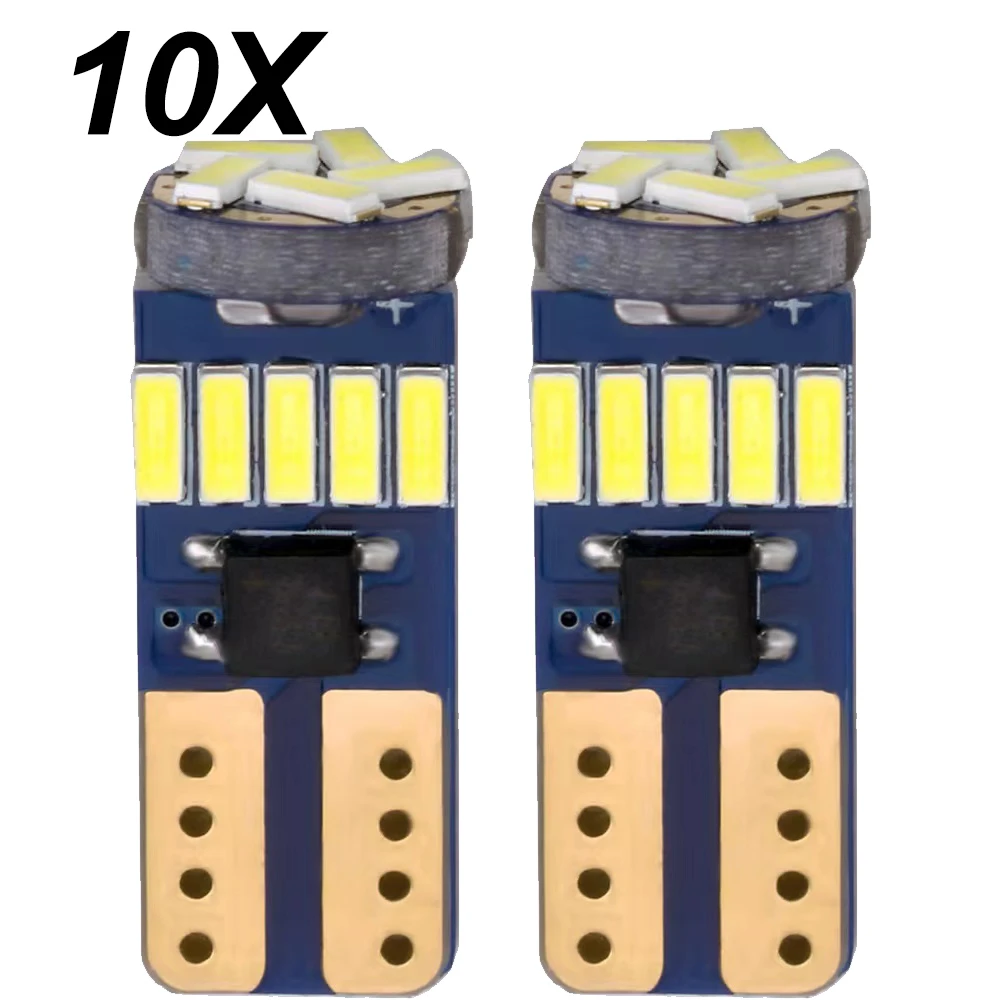 

10PCS Led W5W T10 Car Led Signal Lamp 501 194 Bulbs 4014SMD Clearance Lights Reading Lights Interior Lights 6000K Yellow Blue