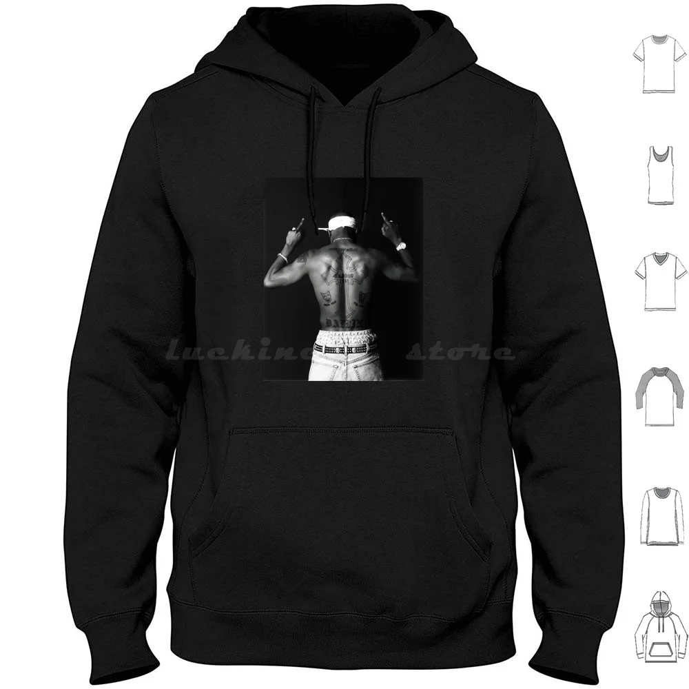 2Pac Poster Hoodies Long Sleeve Hiphop Song Album 2 Pac Cool Rap Shakur Hip Hop Rapper 2Pac