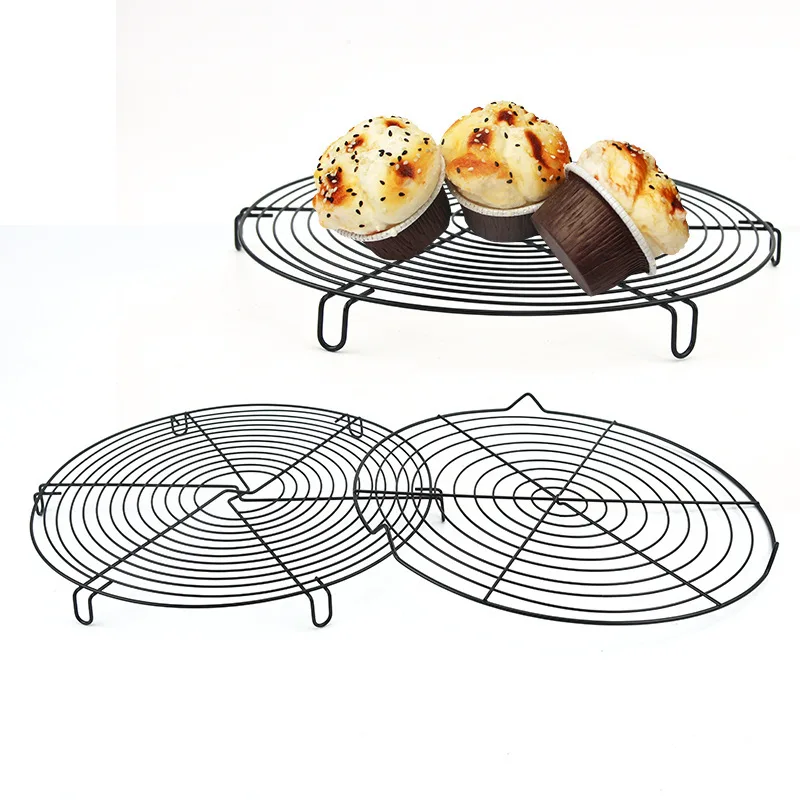 

Round Baking Nonstick Cake Cooling Rack Large Biscuits Bread Cool-Down Shelf Grid Tray Barbecue Bakeware Tools Carbon Steel