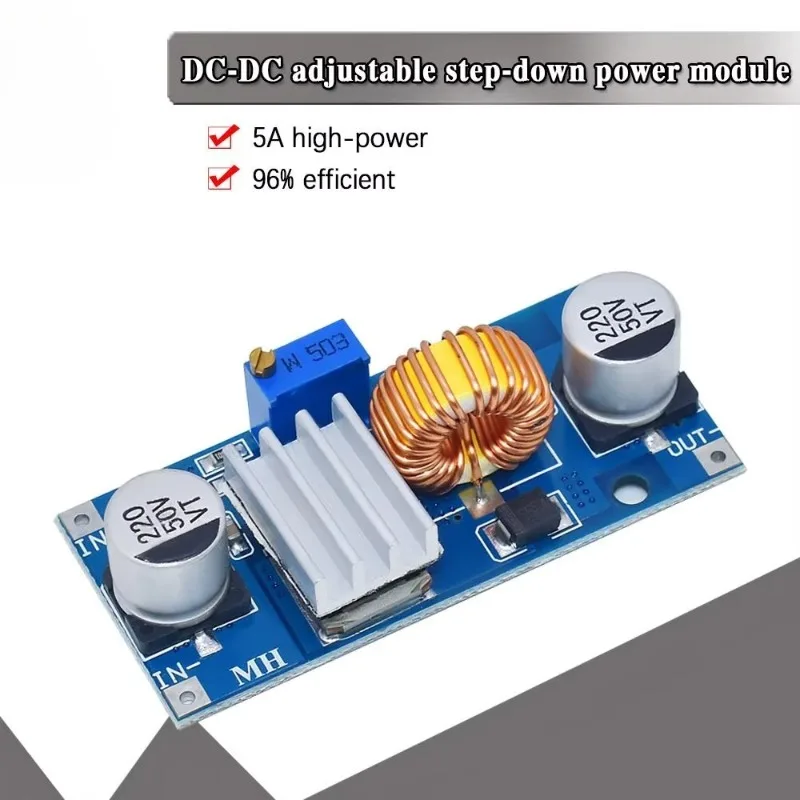5A XL4015 DC-DC 4-38V To 1.25-36V 24V 12V 9V 5V Step Down Adjustable Power Supply Module LED Lithium Charger with Heat Sink
