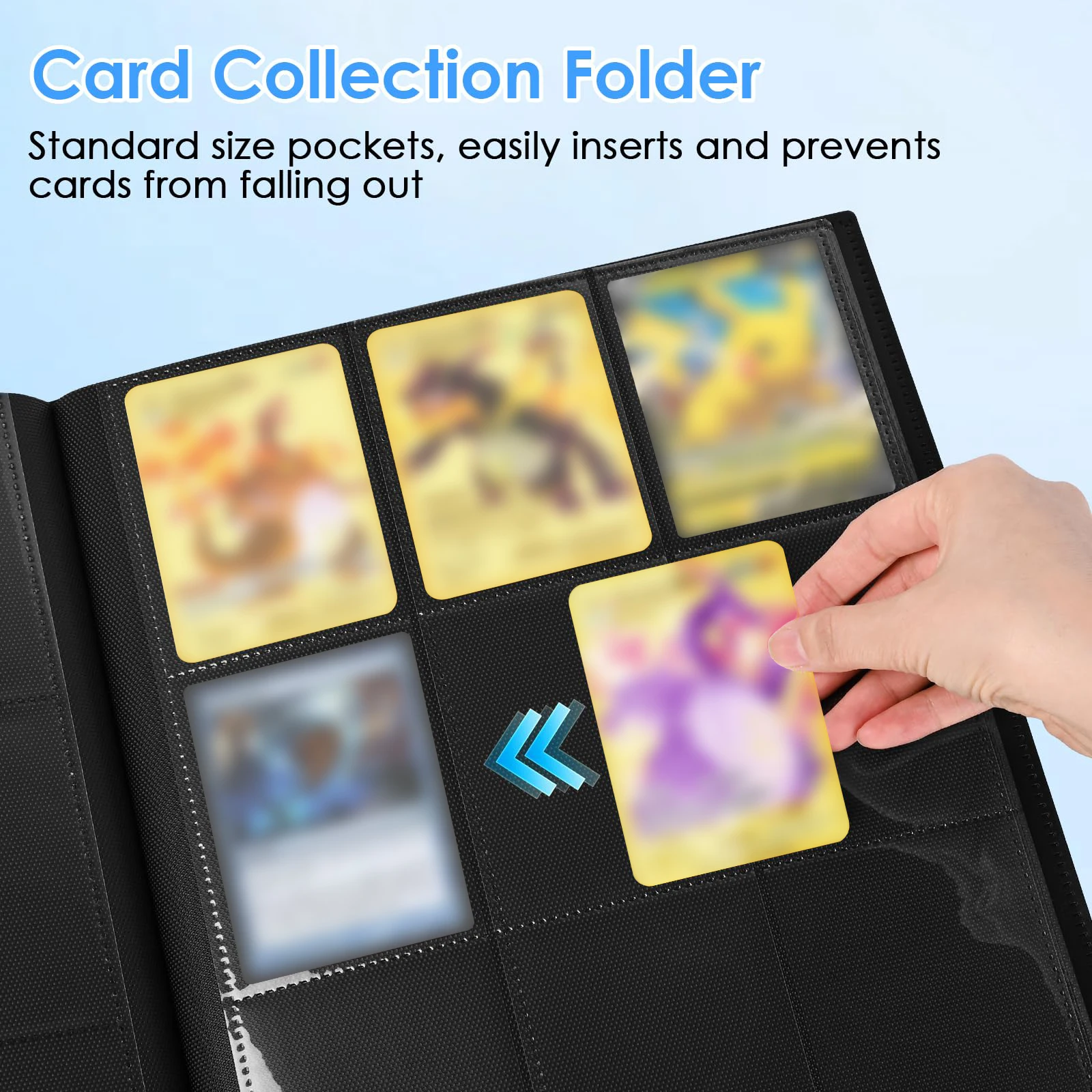 Card Binder 9-Pockets Trading Card Collector Holder Kpop Idol Photo Albums Portable Storage Case for TCG & Sports Game Cards