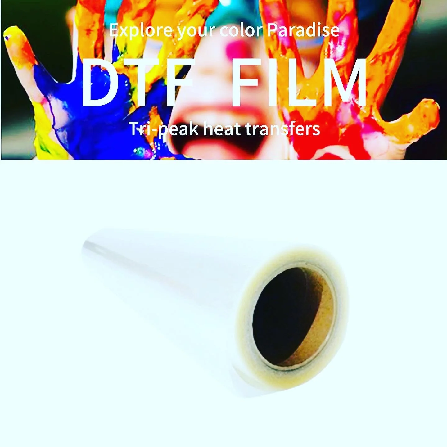 Dtf Hot Press PET Film Roll, toner branco, CMYK Full Color, impressão direta para o filme, 60 cm