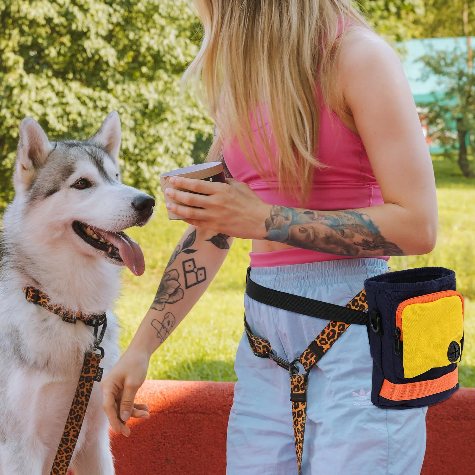 

2PCS Pet Training Treat Pouch Adjustable Waist Lightweight Polyester Storage Snacks Keys Cups Mobile Phone for Walking