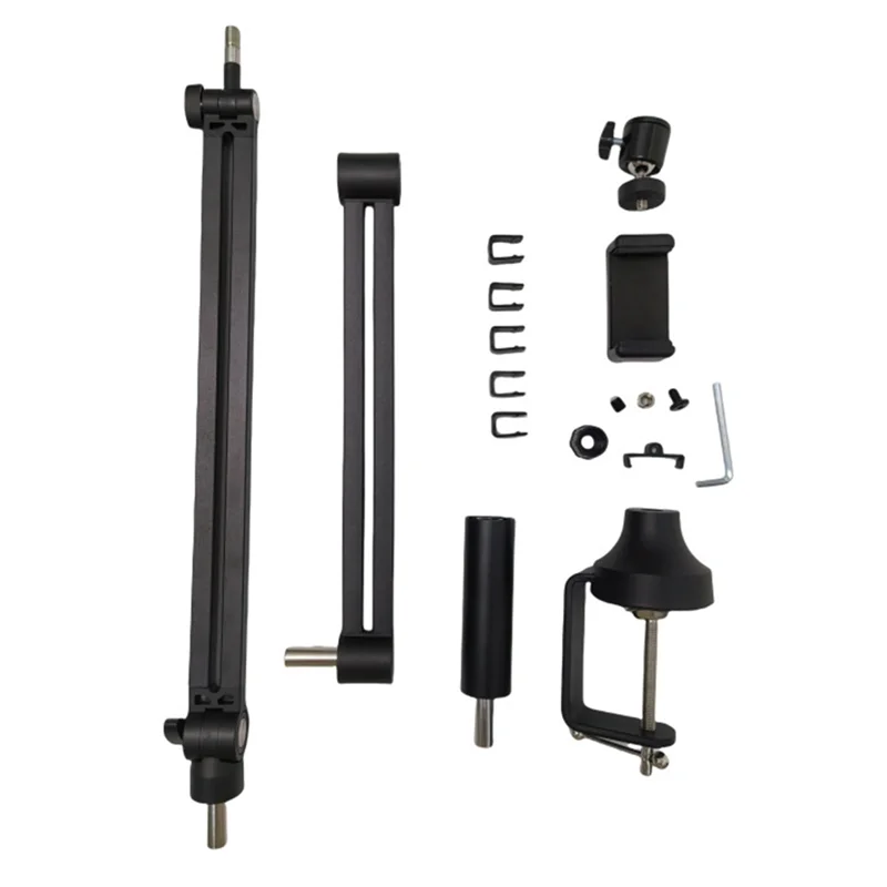 ABSQ-Gaming Microphone Stand With Adjustable Boom Arm Cable Management Mic Functionality