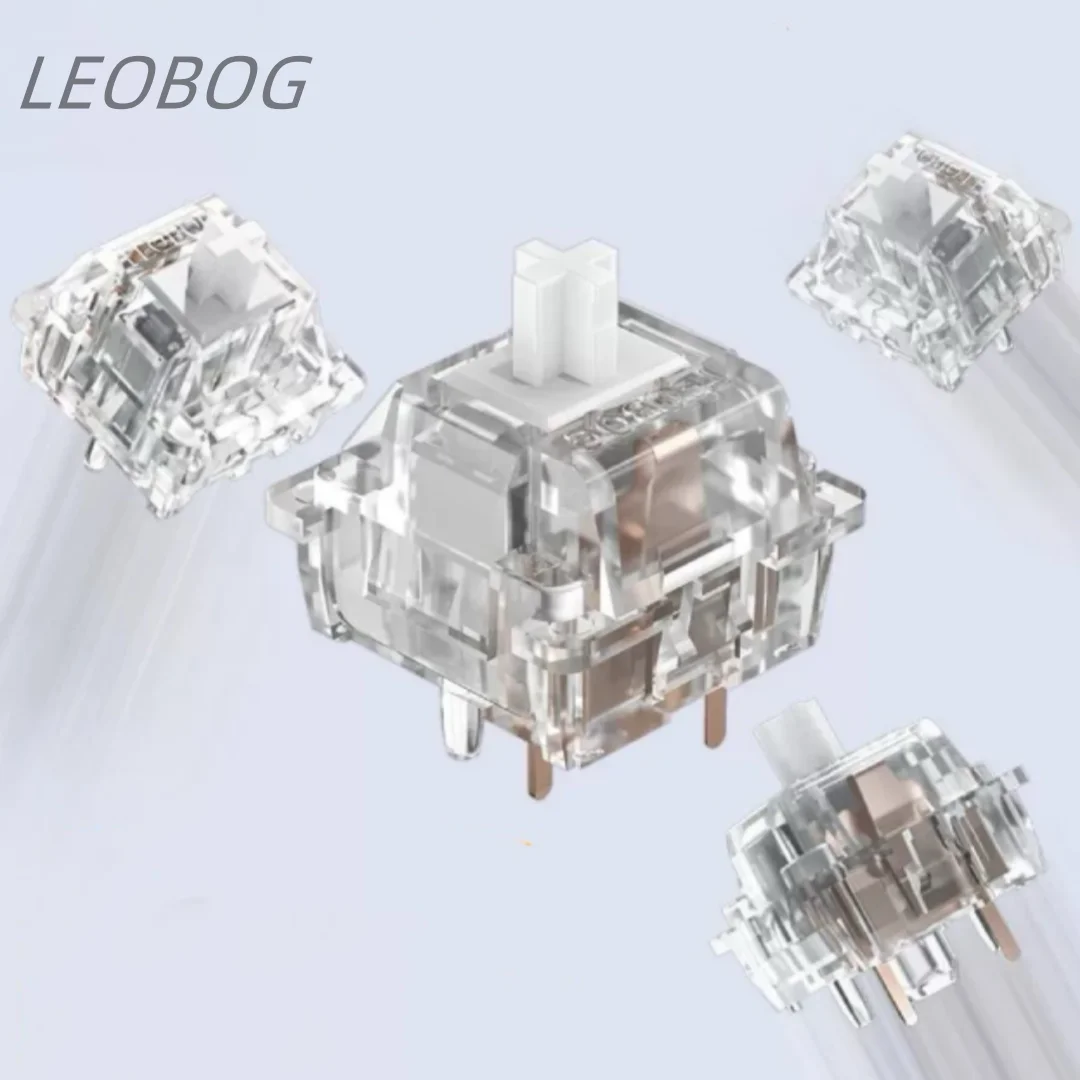 LEOBOG Ice Soul Switches 5-poliger 49gf Taktiler Schalter,RGB Transparent Kompatibel Mit Mechanischer MX-switch for GK61 Hi75