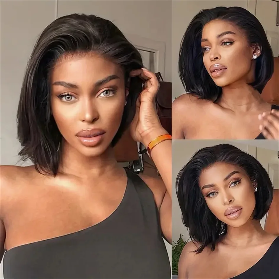 Straight Short Bob Wig 13x6 Lace Frontal Human Hair Wigs 13x4  Brazilian Straight Bob Lace Front Wigs For Black Women