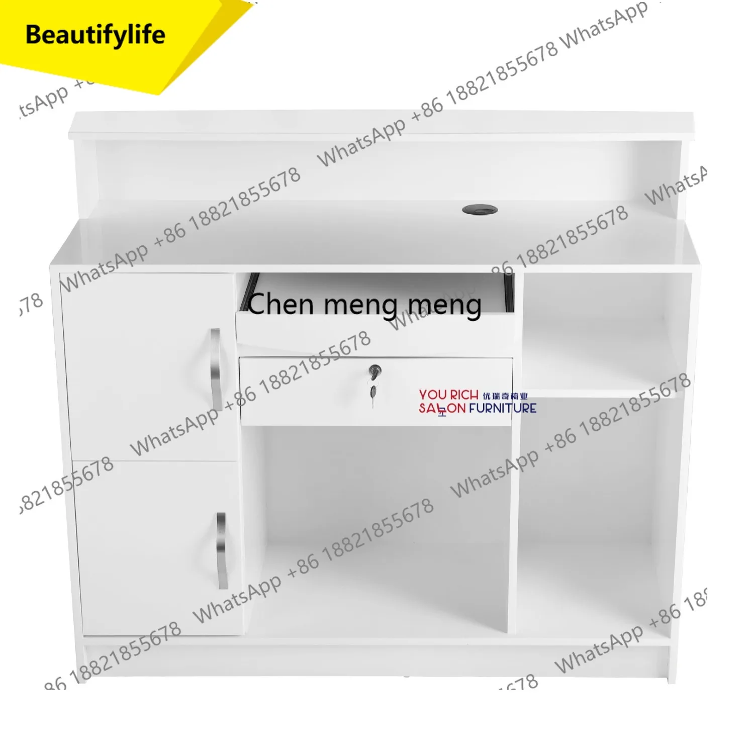 

01A Black leather checkout page Barber shop workbench Hair salon Beauty salon checkout page Reception desk Bar