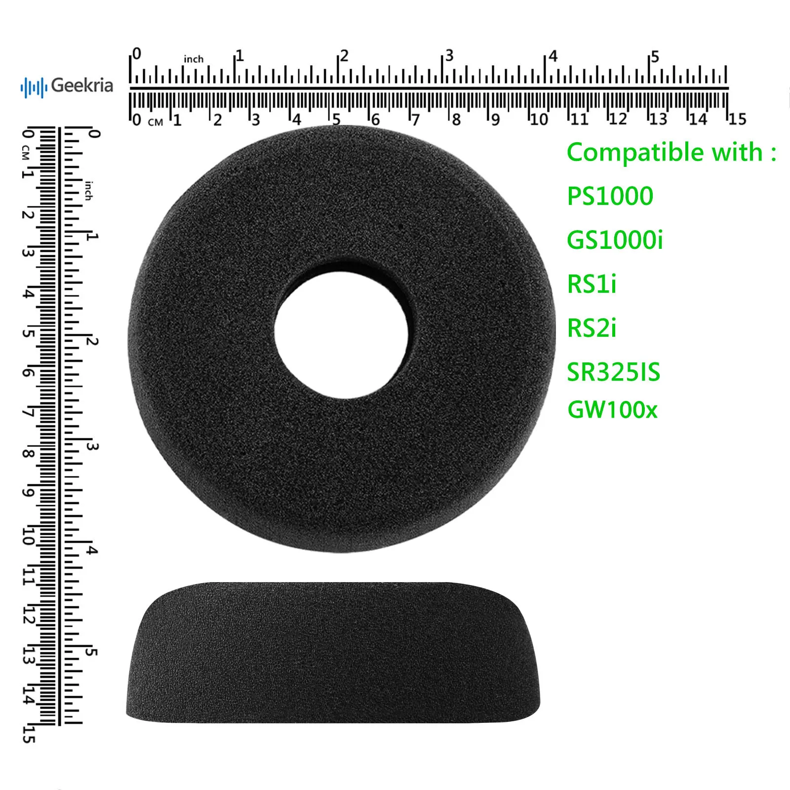 Geekria Comfort Foam Replacement Ear Pads for GRADO PS1000, GS1000i, RS1i, RS2i, SR325IS, GW100x Headphones