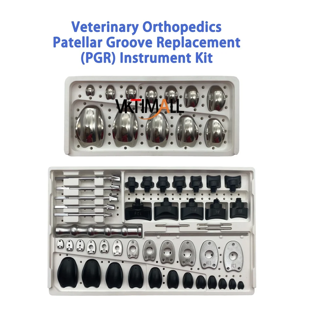 Orthopedic Knee Prosthesis Replacement Medical Kit Patellar groove Replacement (PGR) Instrument Set for Veterinary Pet Surgery