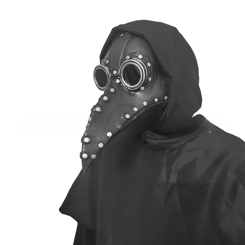 Az15Halloween pico Punk vapor europeo negro muerte Doctor máscara de la peste disfraz de Cosplay de látex
