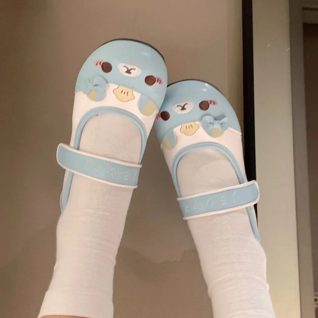 Original Japanese Girl's Sweet Kawaii Indoor Shoes Spring Autumn New Student Y2K Round Toe Lo Low Heel Pumps Lolita Flat Shoes