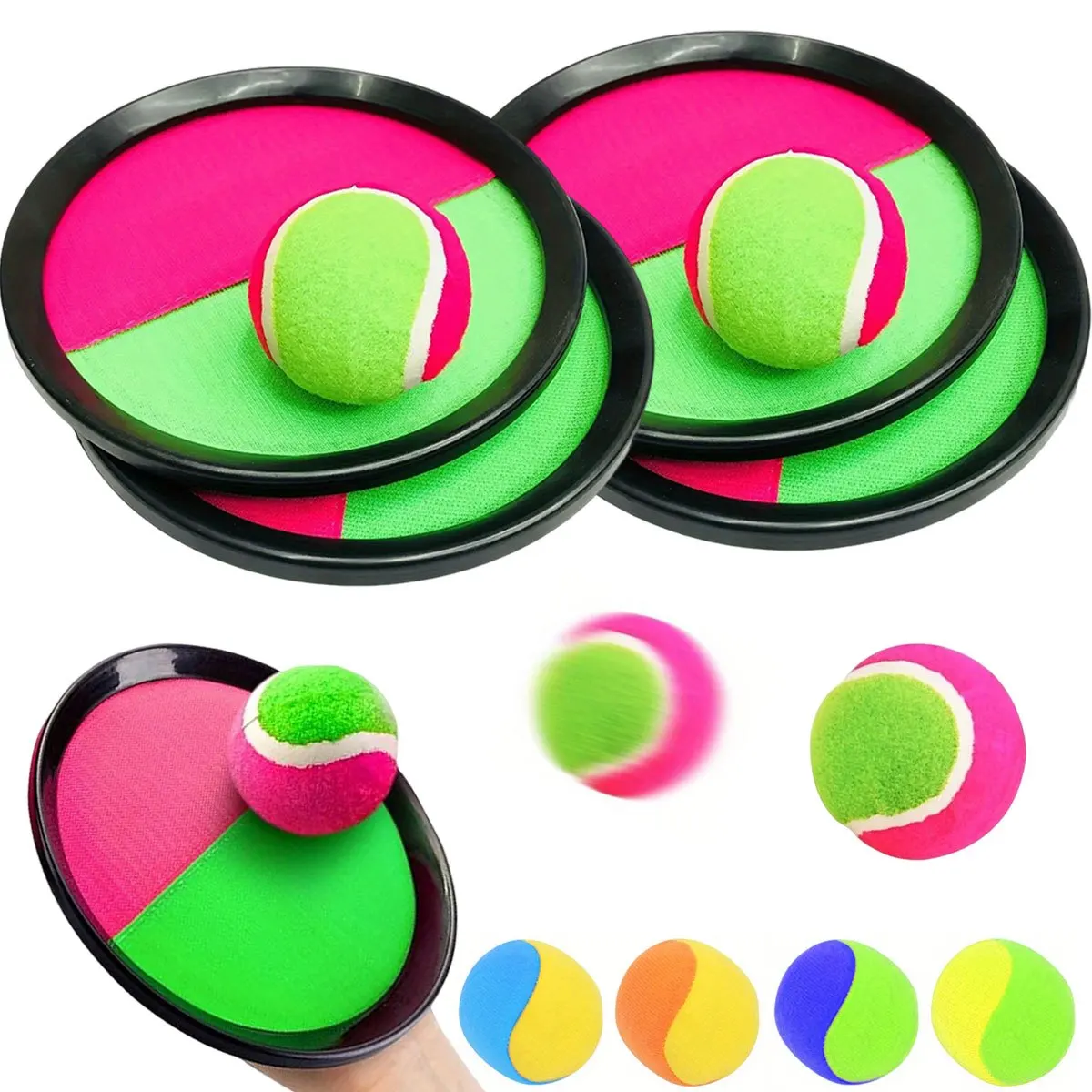 

Набор для игры в Sticky Ball с 2 ракетками и 2 мячами - для активного отдыха на природе, пляжа, во дворе, для кемпинга и праздничных мероприятий ZSY