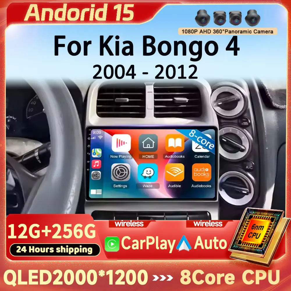 Android 16 Para Kia Bongo 4 2004 - 2012 Rádio Automotivo Multimídia Reprodutor de Vídeo Navegação GPS Android Auto Carplay 4G Wifi BT No 2din