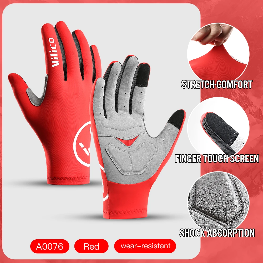 Vilico Professionele Outdoor Fietshandschoenen Met Gevoelige Touchscreen Schokabsorptie Anti Slip Slijtvaste Rijhandschoenen