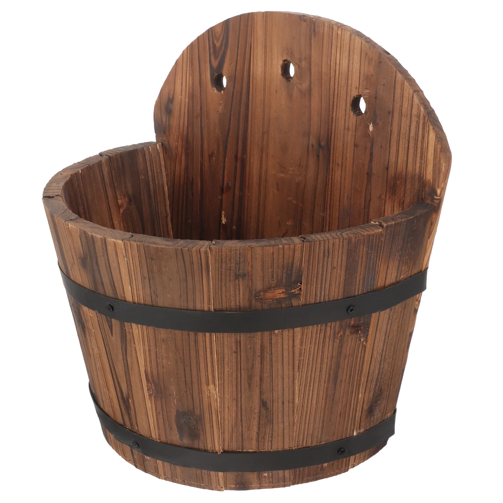 

Wall Mounted Flower Pot Stand for Small Plants Vintage Wood Planter Hanging Balcony Outdoor Garden Decor Planters