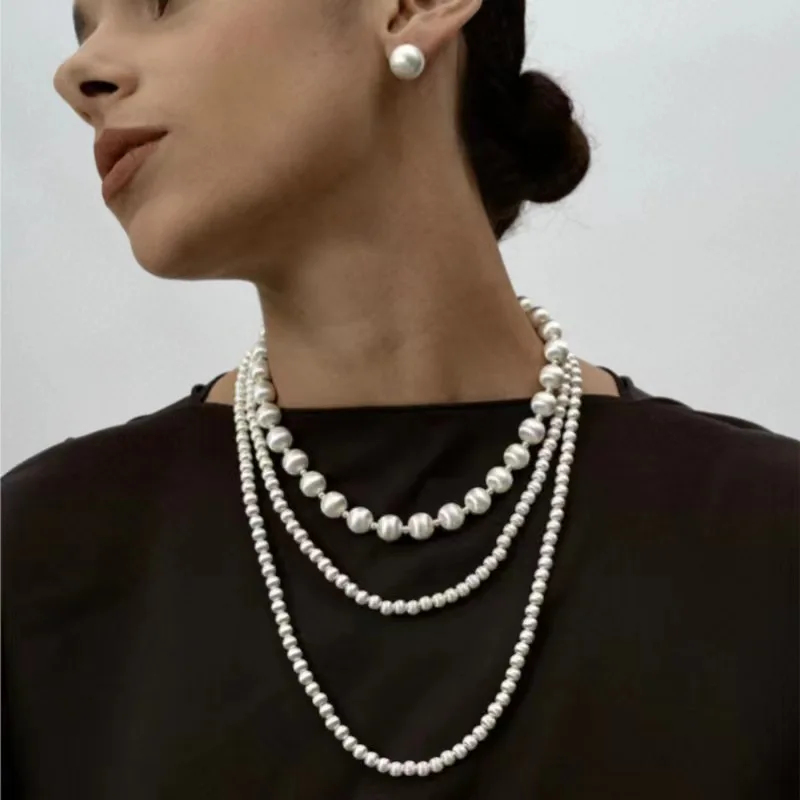 

Ожерелье из матового бисера для тяжелой промышленности, легкая, роскошная, темпераментная, высокая мода, универсальная цепочка на ключицу, цепочка для свитера