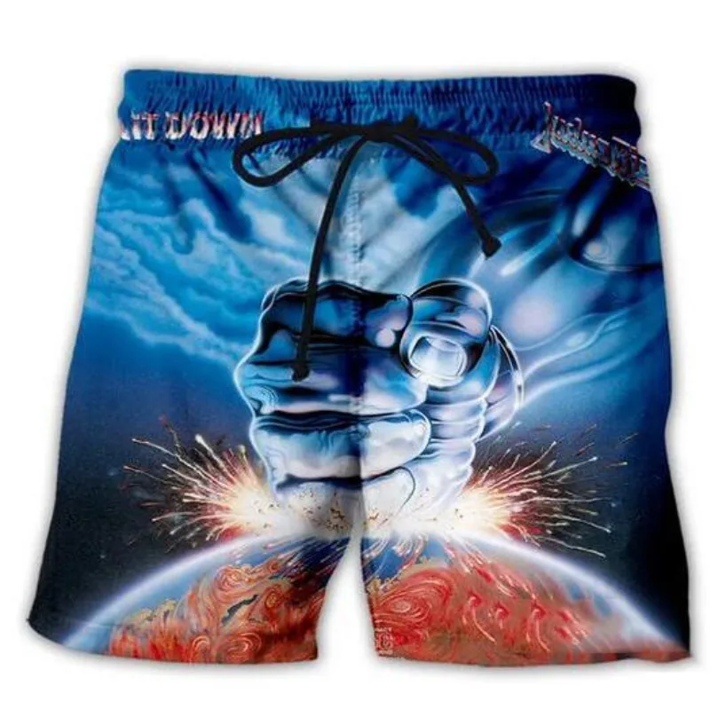 New Men/Women Judas Priest 3D Printed Casual Shorts Fashion Streetwear Men Loose Sporting Shorts D07