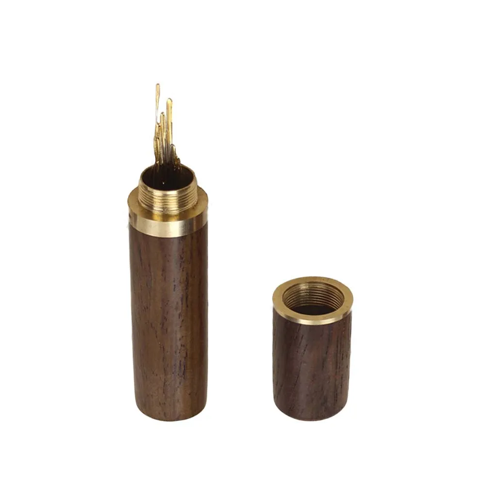 

Portable Sandalwood Toothpick Holder Classic Simple Storage Tube Easy Hygienic Carry Pocket Bag Environmental Friendly
