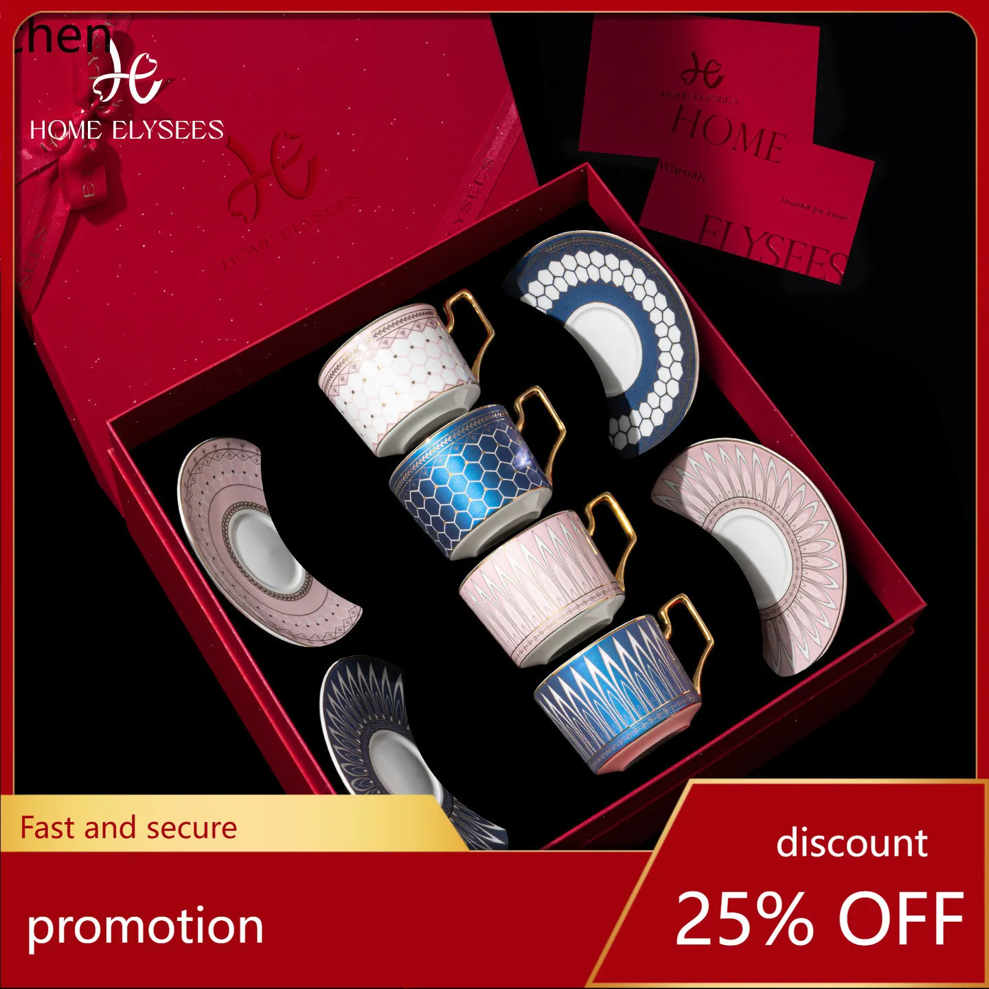 YFY coffee cup gift box afternoon tea set as a wedding gift for the newlyweds