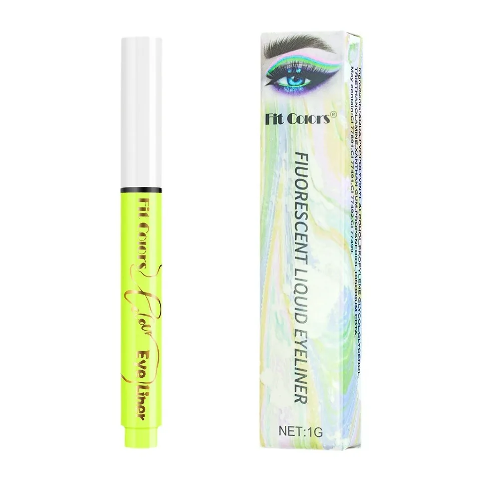 Colors colorful liquid UV waterproof Fluorescent Eyeliner Face Body Paint Pen long-lasting easy to remove Festival Stage