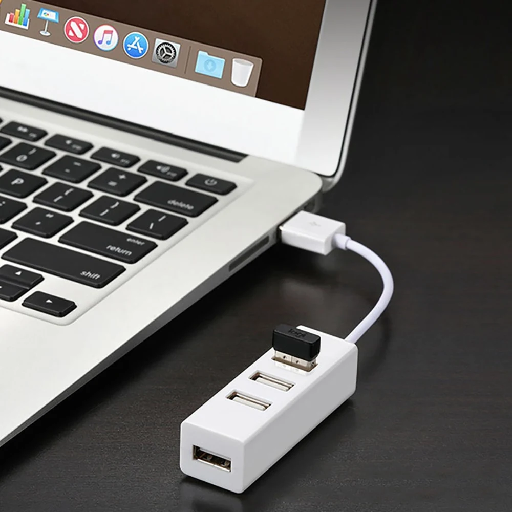 1PCS Hub USB Multi 2.0 Hub USB Splitter Power Adapter High Speed 4 Port All In One For PC Windows Computer Accessories