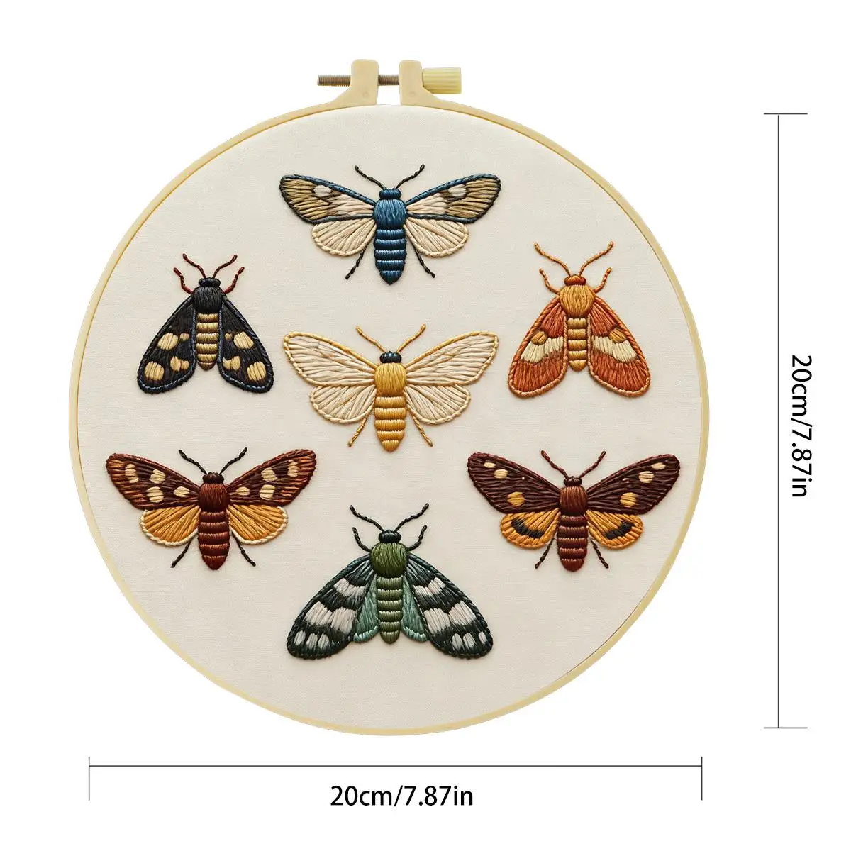 1 Stück 20X20CM/15X15CM 7,87/6,3 Zoll Insekten-Stickerei-Starter-Kit DIY-Kit DIY-Stickerei-Set für Anfänger – Detail 3